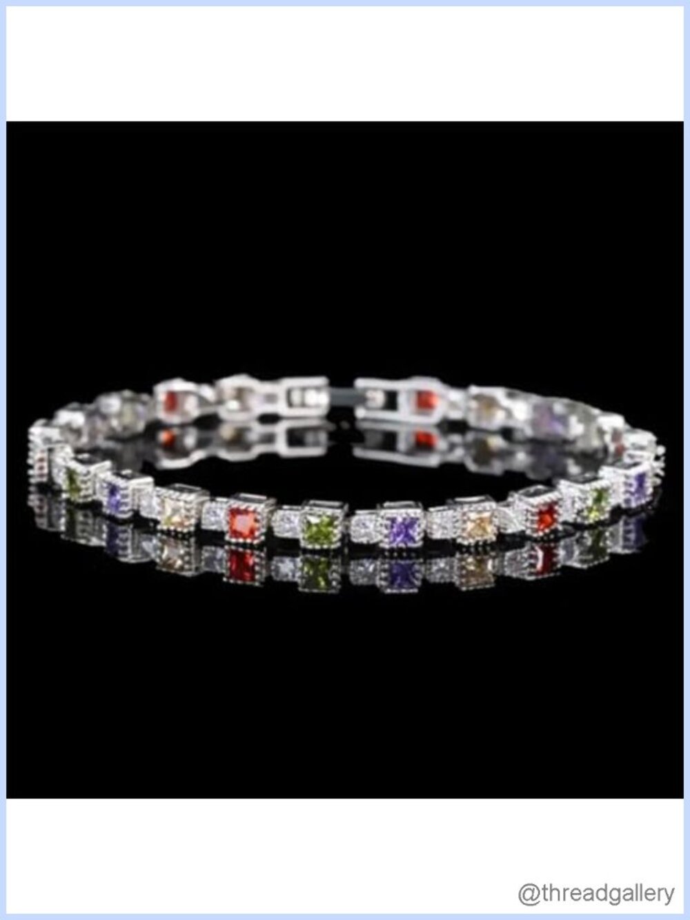 Shiny Synthetic Zircon Square Tennis Bracelet Women's Fashion Jewelry Gift